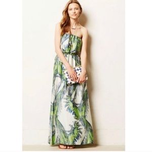 Anthropologie Maeve ‘Sabel’ Green Blue Floral Maxi Dress
